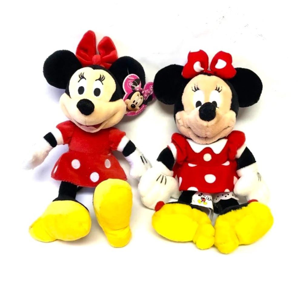 2 Minnie Mouse Plush Disney 1Just Play Minnie Doll Stuffed Animal Bundle